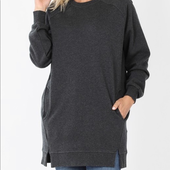 New Zenana Outfitters Charcoal Gray Oversized Sweater! - Picture 1 of 1